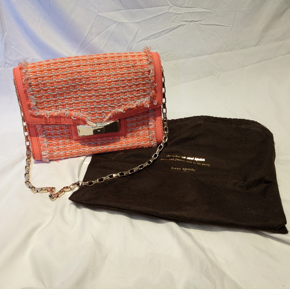 Kate spade Pink tweed shoulder bag